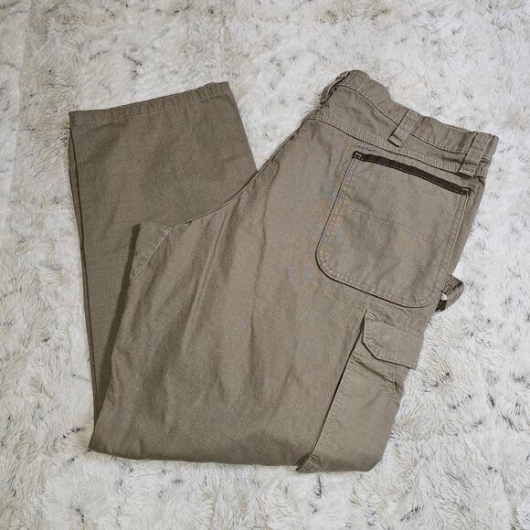 Mens Riggs Workwear Rugged Khaki Cargo Casual Work Jeans Pants 100% Cotton 40x30 - Picture 2 of 11